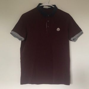 Moncler burgundy polo